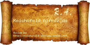 Reichsfeld Alfréda névjegykártya